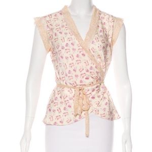 DVF french girl “Khalid” Silk Blouse SZ 2 XS